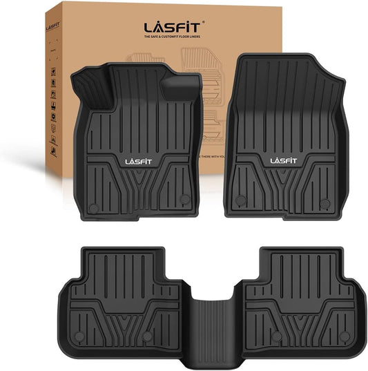 LASFIT Floor Mats for Honda Civic 2022-2025 2026 (Fits Rear Seats with USB Ports)| for Acura Integra 2023-2025, All Weather Car Floor Liners, 1st & 2nd Row, Black