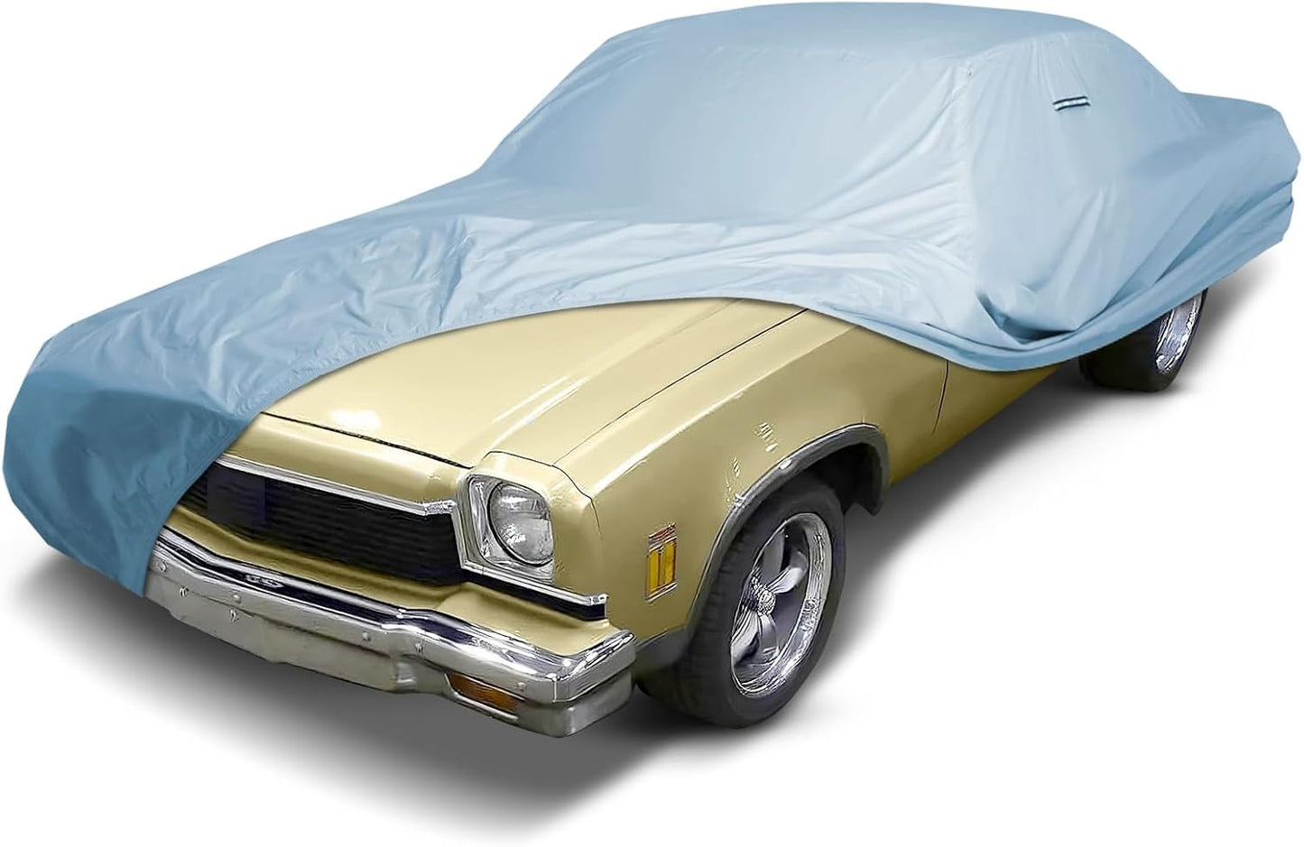 iCarCover Premium Car Cover for 1973-1977 Chevy Chevelle 2-Door, 4-Door Heavy Duty Waterproof All Weather Automobiles Custom Fit Indoor Outdoor UV Snow Protection Covers with Straps and Bag