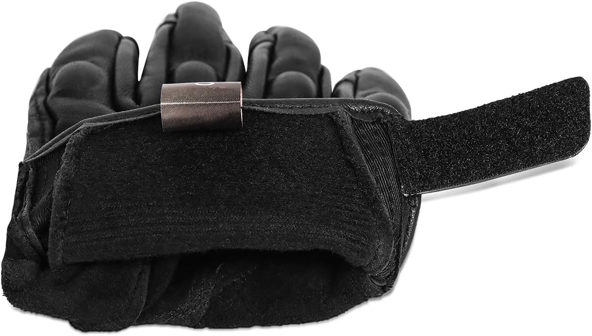 Superbike Full Finger Goat Skin Leather Touchscreen Motorcycle Gloves Non-Perforated, M