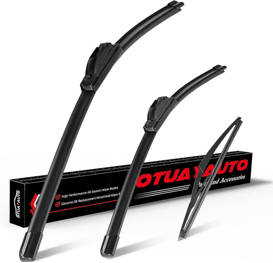 OTUAYAUTO Windshield Wiper Blades - Replacement for Nissan Rogue 08-13, Rogue Select 14-15, Original Factory Quality Front and Rear Wiper Blade - U Hook 26"+14"+12"(Pack of 3)