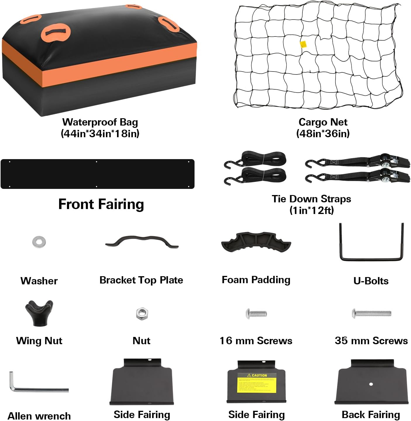 WEIZE 54" x 34" x 6" 200lb Heavy Duty Roof Rack Carrier Basket with Waterproof Bag, Cargo Net and Ratchet Straps, Universal Car Top Luggage Holder for SUV, Truck