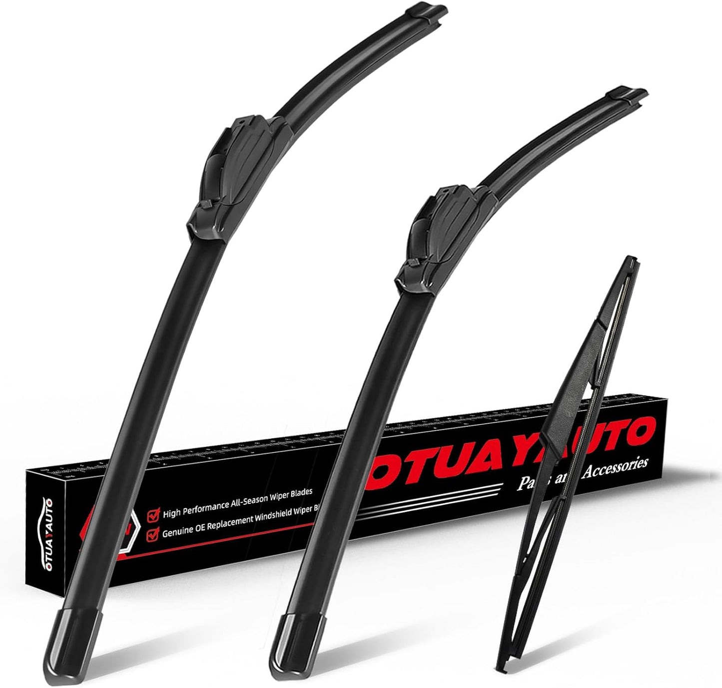 OTUAYAUTO Premium Windshield Wiper Blades - Replacement for Ford Expedition 2009-2016 - Precision Fit, All-Weather Performance, Front and Rear Wiper Blades, J/U Hook - 22"+22"+16" (Pack of 3)
