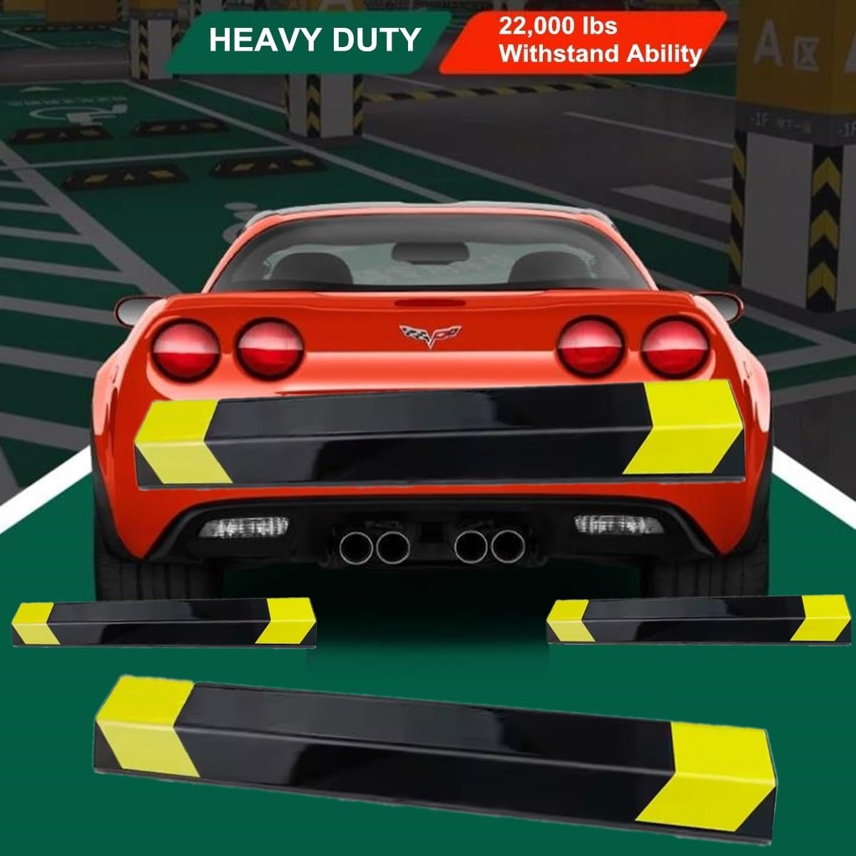 16" Heavy Duty Parking Aid for Garage, Car Parking Stopper for Garage 1 Pack, Parking Aids Protects Car, Parking Stopper Easy to Install (1 Pack 16" L x 1.25H)