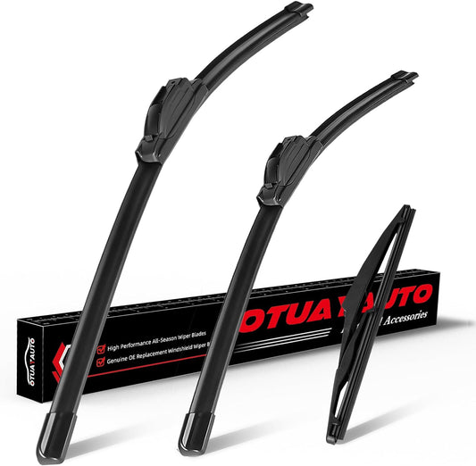 OTUAYAUTO Premium Windshield Wiper Blades - Replacement for Jeep Compass 2018-2022 - Precision Fit, All-Weather Performance, Front and Rear Wiper Blades, U Hook - 24"+18"+10" (Pack of 3)