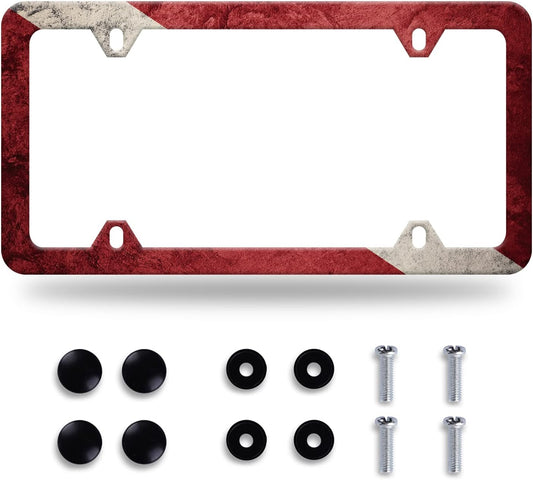 Vintage Dive Down Flag License Plate Diving Flag License Plate Stainless Steel Parts Funny License Plate Decorative with Screws Size 12.3" x 6.3" for Women Men