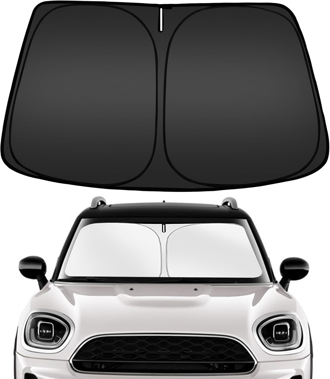 ARISMOTOR Windshield Sun Shade for Mini Countryman Cooper F60 2017-2024, Custom Fit Foldable Front Window Sunshade Sun Visor Protector, Block UV Rays Keep Your Car Cooler