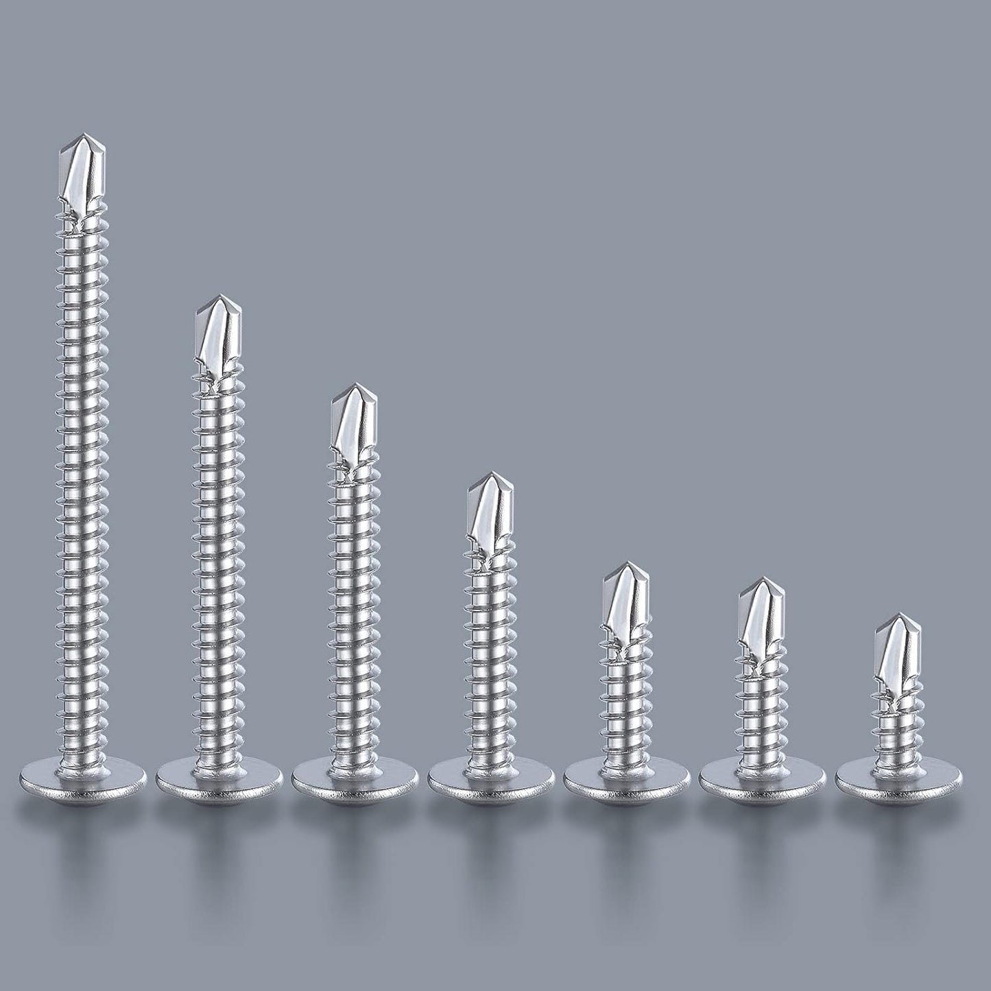 (350 pcs) Wensilon #10×1/2”for Sheet Metal Self-Tapping Screws 410 Stainless Steel Truss Head High-Strength Quick Tapping Screws
