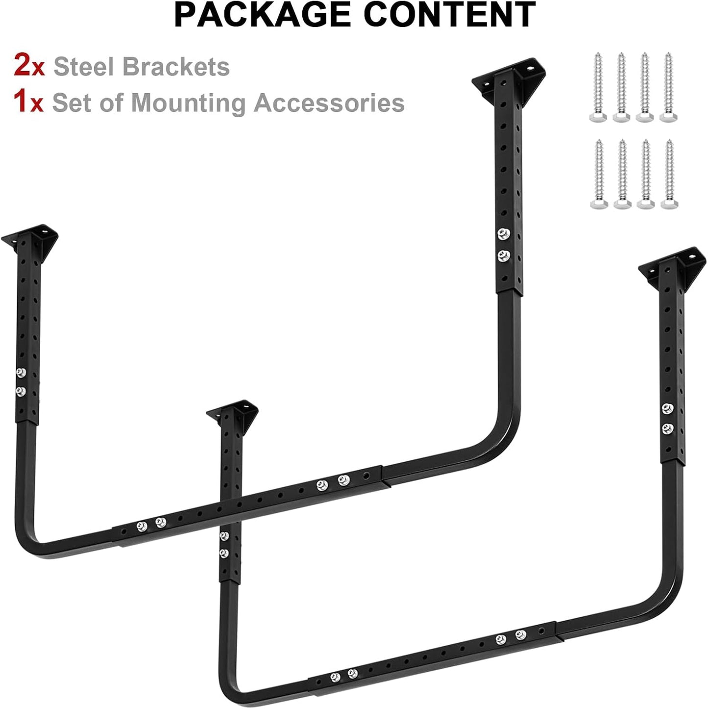 Adjustable Garage Ceiling Storage Racks, Garage Overhead Storage Bracket,Ceiling Mounted Heavy-duty Garage Storage Shelves,33 in. x 34 in,200lbs Weight Capacity, Black