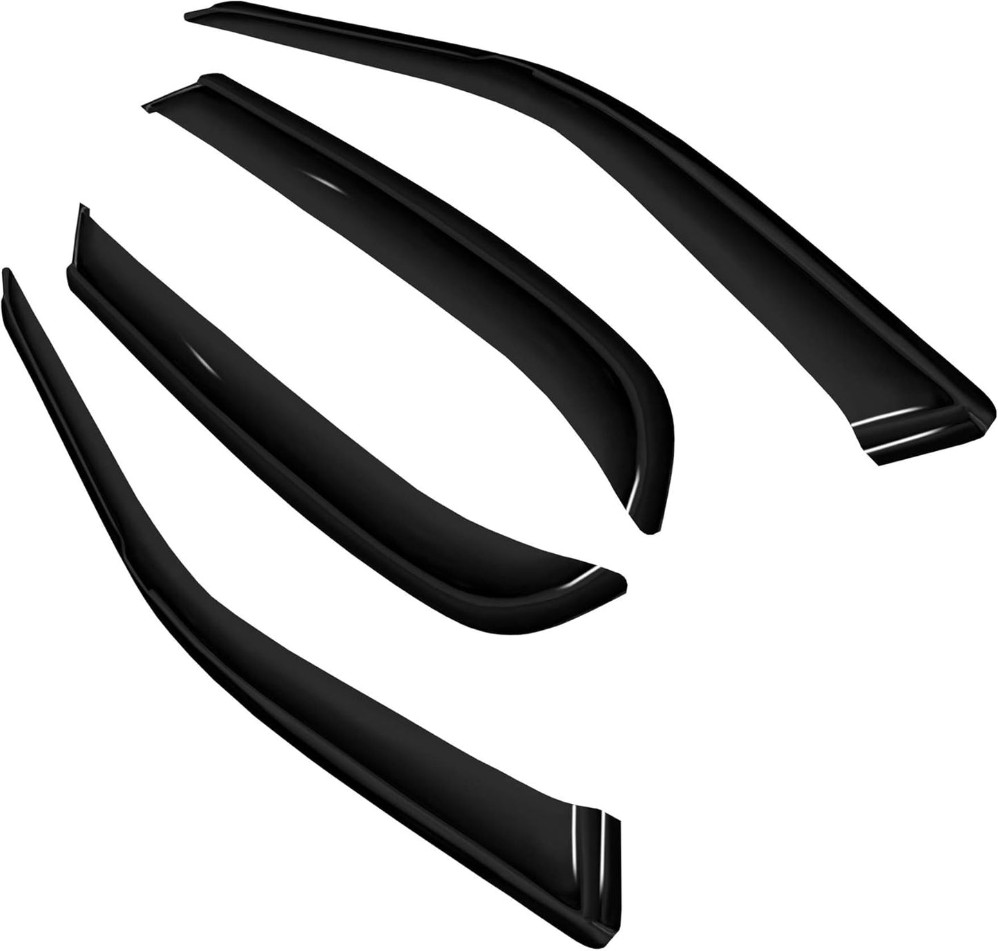 4pc Sun Rain Guards Window Visor Wind Deflector Compatible with 02-08 Ford Crown Victoria Smoke 94054