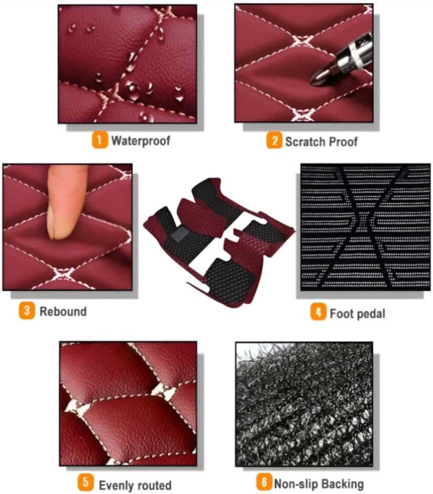 Add Personal Touch to Your Vehicle with IMEISH Customizable Logo Text Car Mats for 99% of vehiclesPads Protection Non-Slip Leather Floor Liners (Black Green Stripe)