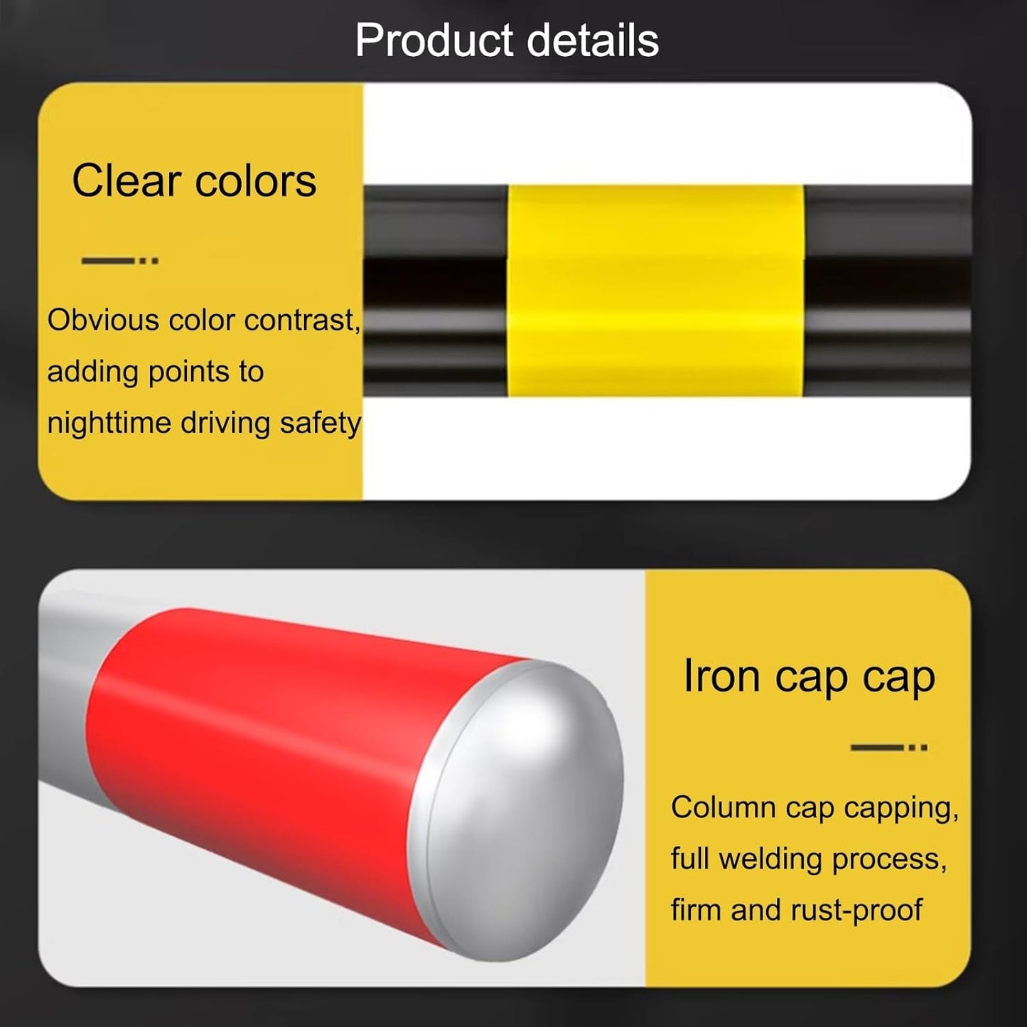 Safety Bollard Post, Steel Security Post Barrier Traffic Pole, Removable Bollard with Embedment Sleeve, Safety Barrier Bollard for Driveways, for Parking Barrier, Road Safety(750mm/30in)