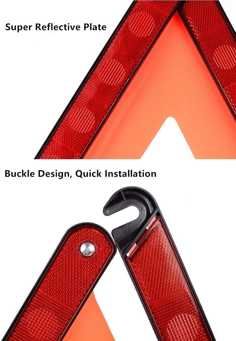 aikko Safety Triangle Kit Road Emergency Warning Reflector Roadside Reflective Early Warning Sign, Foldable 6 Pack of Emergency Car Kit