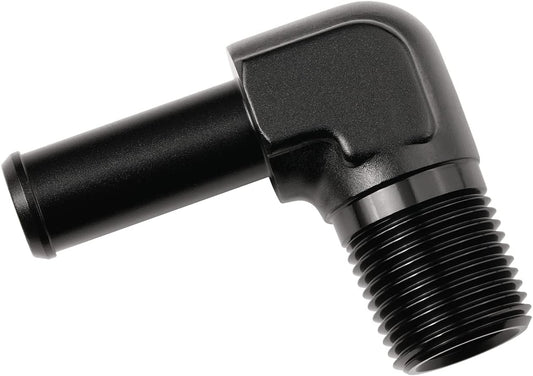 3/8 NPT Male to 1/2" Hose Barb Fitting Adapter 90 Degree Elbow Aluminum Black
