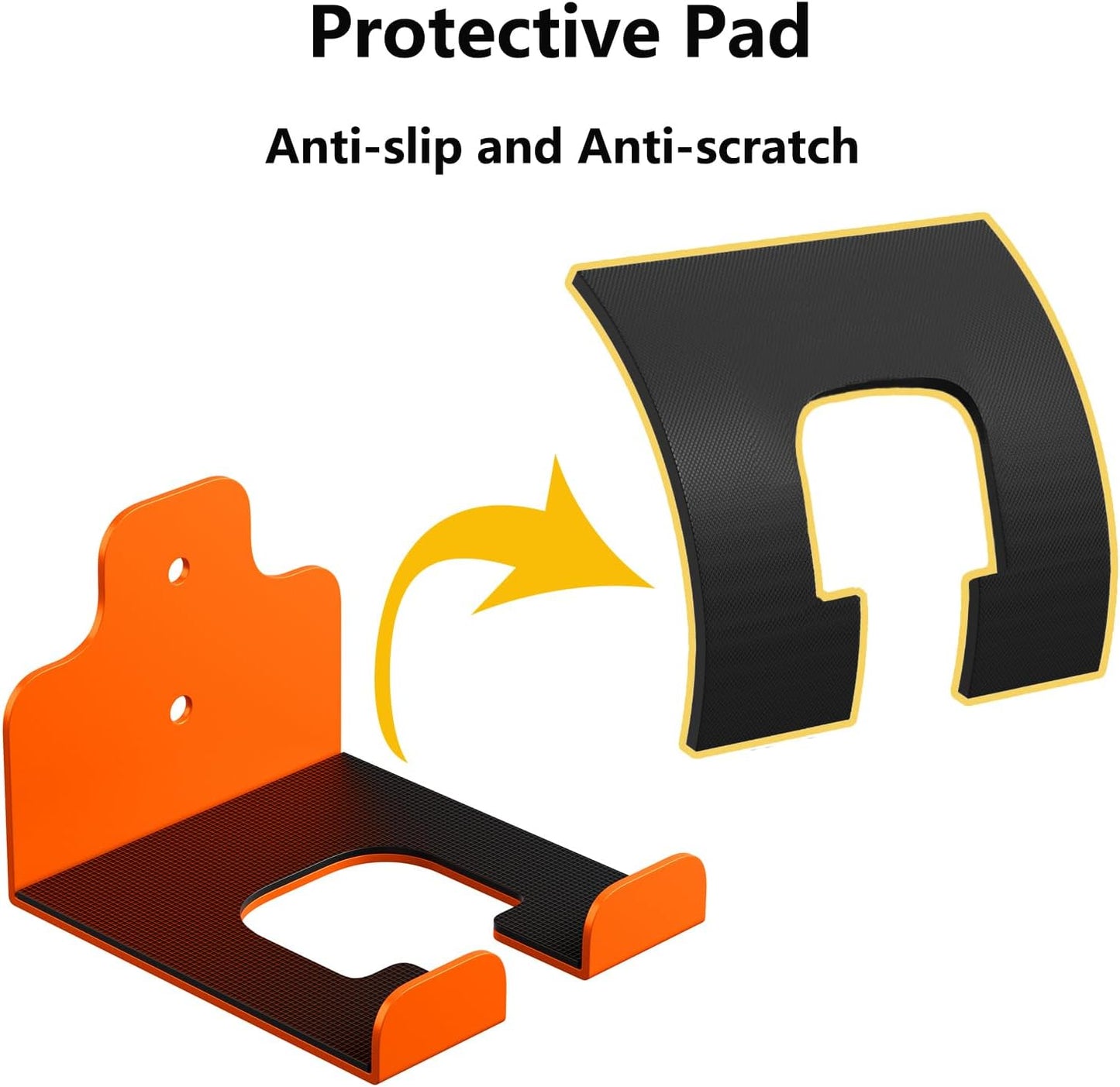 Garage Organizer Trimmer Rack, Garden Power Tool Hanger Weed Whackers Holder Wall Mounted for Grass Trimmer, Hedge Trimmer, Garage Trimmer, Garden Tools,2 Pack(Orange)