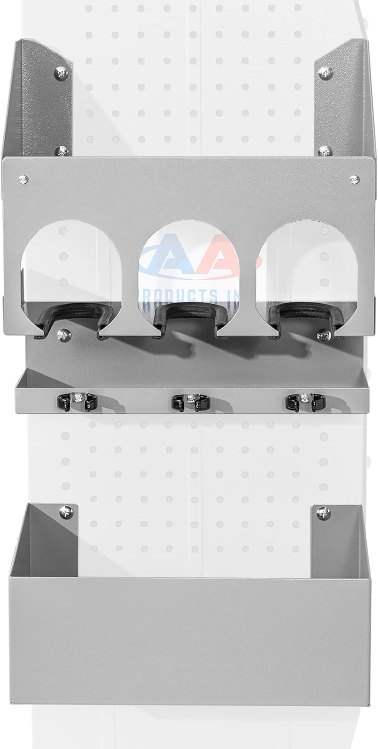 AA Products P-SH-Power Tool Organizer Wall Mount Designed for 13''D Van Shelving Storage, Three Layer 13" W Steel Power Tool Charging Station Organizer