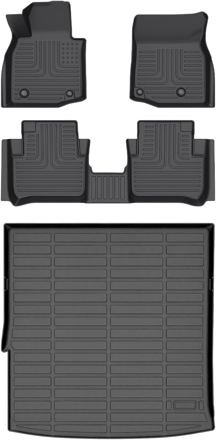 Wayhigh-All Weather Floor Mats and Cargo Liners Set Fit for Mazda CX-50 Hybrid 2025 TPE Car Mats Waterproof Anti-Slip Rubber Trunk Liners CX-50 Accessories