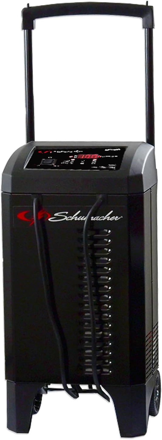 Schumacher Electric Wheeled Battery Charger and Engine Starter, SC1400, 4-in-1, Fully Automatic, 300 Cranking Amps, 60 Amp Boost Mode, 6 Volt, 12 Volt, for Car, Truck, SUV, and Marine Batteries