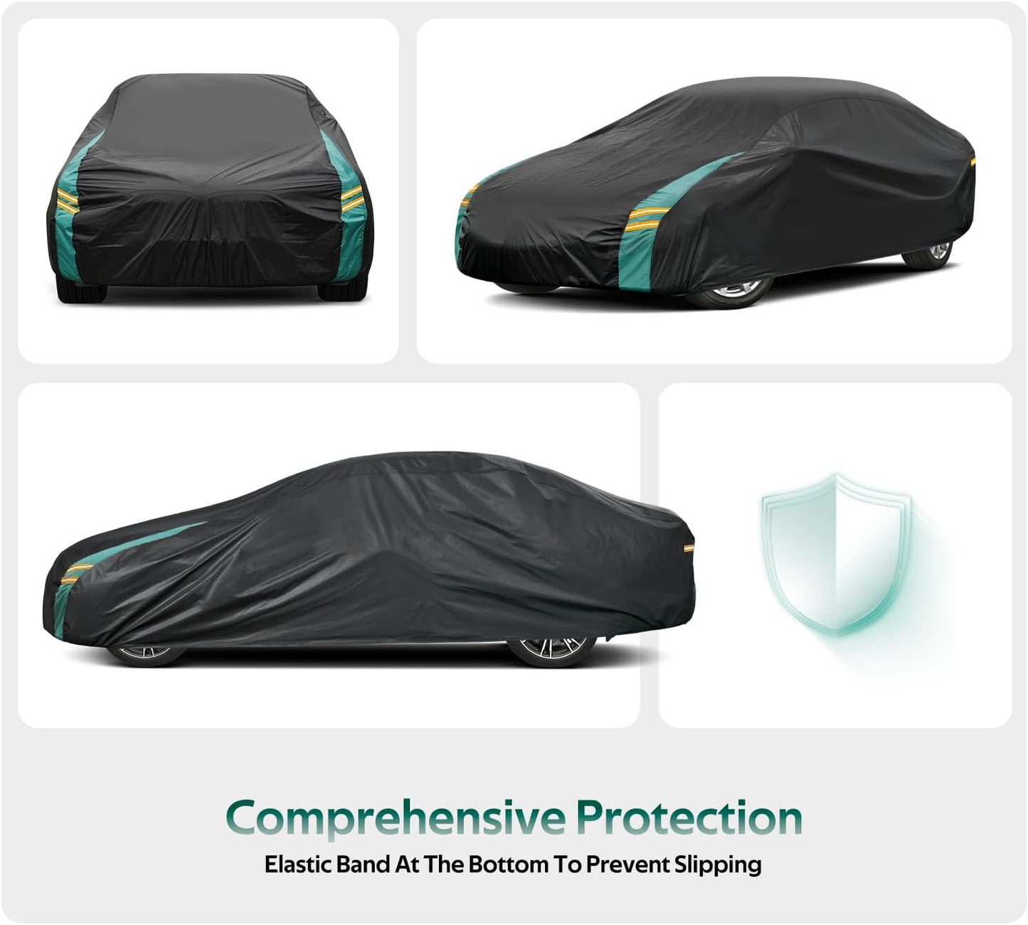 Car Cover for Ford Mustang Coupe/Convertible Fit 1964-2024 Mustang GT Cobra Shelby Bullitt ECOBOOST, Waterproof All-Weather Full Car Cover with Windproof Gust Strap.