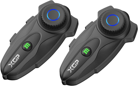 X10 10 Riders Group Mesh Motorcycle Intercom, 3000m Motorcycle Bluetooth Headset V5.3 with Audio Multitasking/Music Sharing, Helmet Communication Systems for ATV/Snowmobile/Ski, 2 Pack