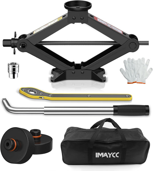 Car Jack for Tesla Model Y Model 3, IMAYCC 2.5 Ton Tesla Car Jack Kit with Pucks/Pad, Scissor Jack for Model Y/3/S/X Spare Tire Repair Tools, Tire Changing Kit for Tesla Vehicles.