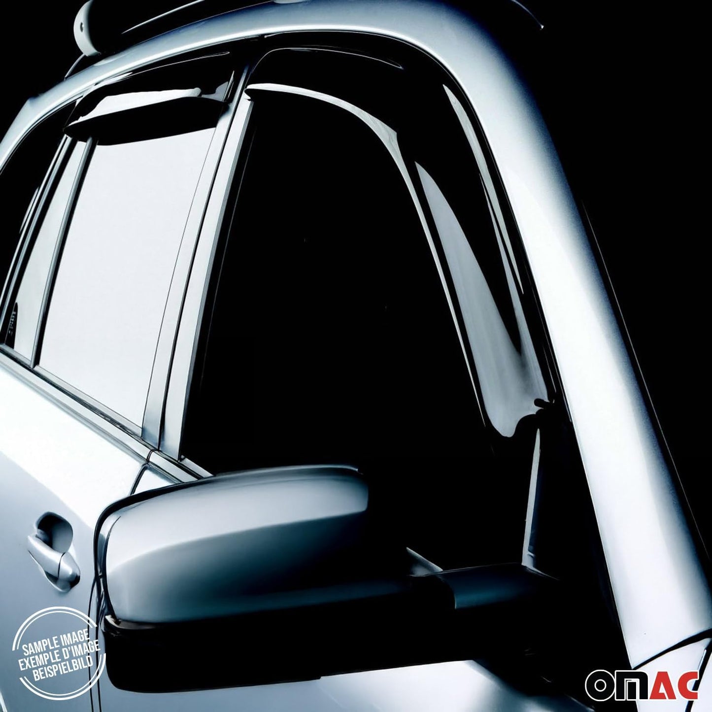 OMAC Window Visor Vent Rain Deflector for Honda Civic Hatchback 2006-2011 Smoke 4 Pcs