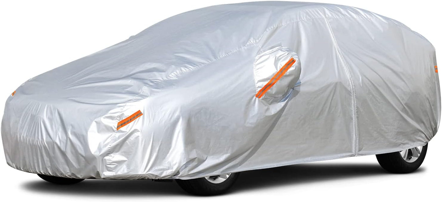 Kayme Hatchback Car Covers Waterproof All Weather, Sun Uv Rain Protection with Zipper Compatible with Mazda3, Corolla, VW Golf GTI, Ford Focus Hatchback (UP to 177 Inch, Not Fit Sedan)