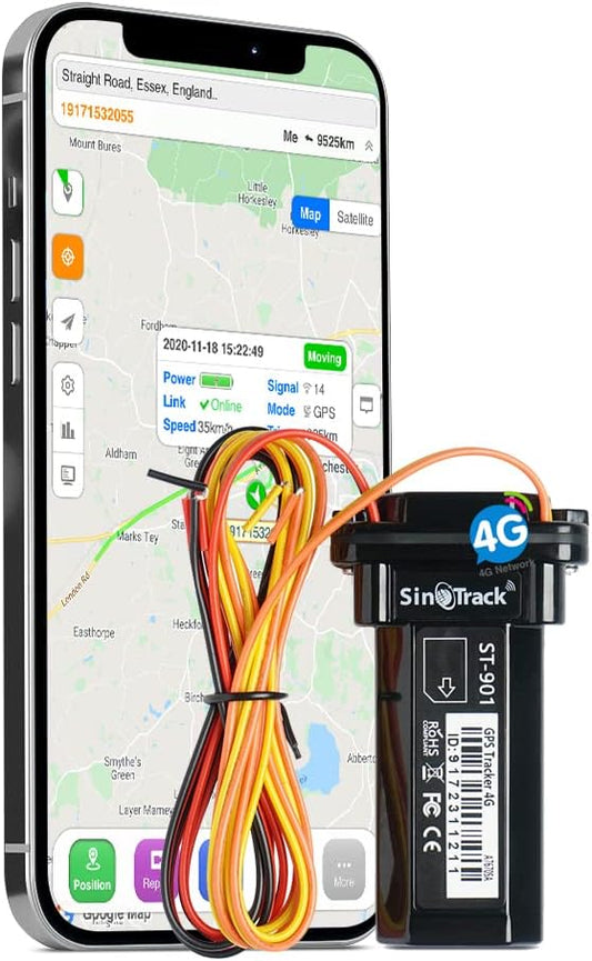 SinoTrack GPS Tracker Device for Vehicles,Vehicle Device No Monthly Fee Tracking System Real-Time Car GPS,ST-901L 4G Hidden Car Locator Tracking Device for Vehicles Car Motorcycle Truck Taxi