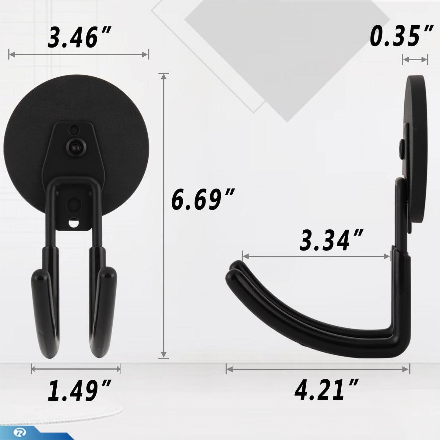 2 Pcs Magnetic Hook Heavy Duty, Strong Magnet Hooks for Garage Tools Hose Rope Electric Drill (Large)