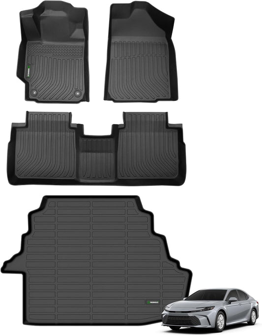 ANBINGO®-Floor Mats & Cargo Liner for Toyota Camry 2007-2011 (Fit for CE/LE/SE/XLE) Gas Only All Weather Protection TPE Heavy Duty Non-Slip Automotive Camry Floor Liners Accessories, Black