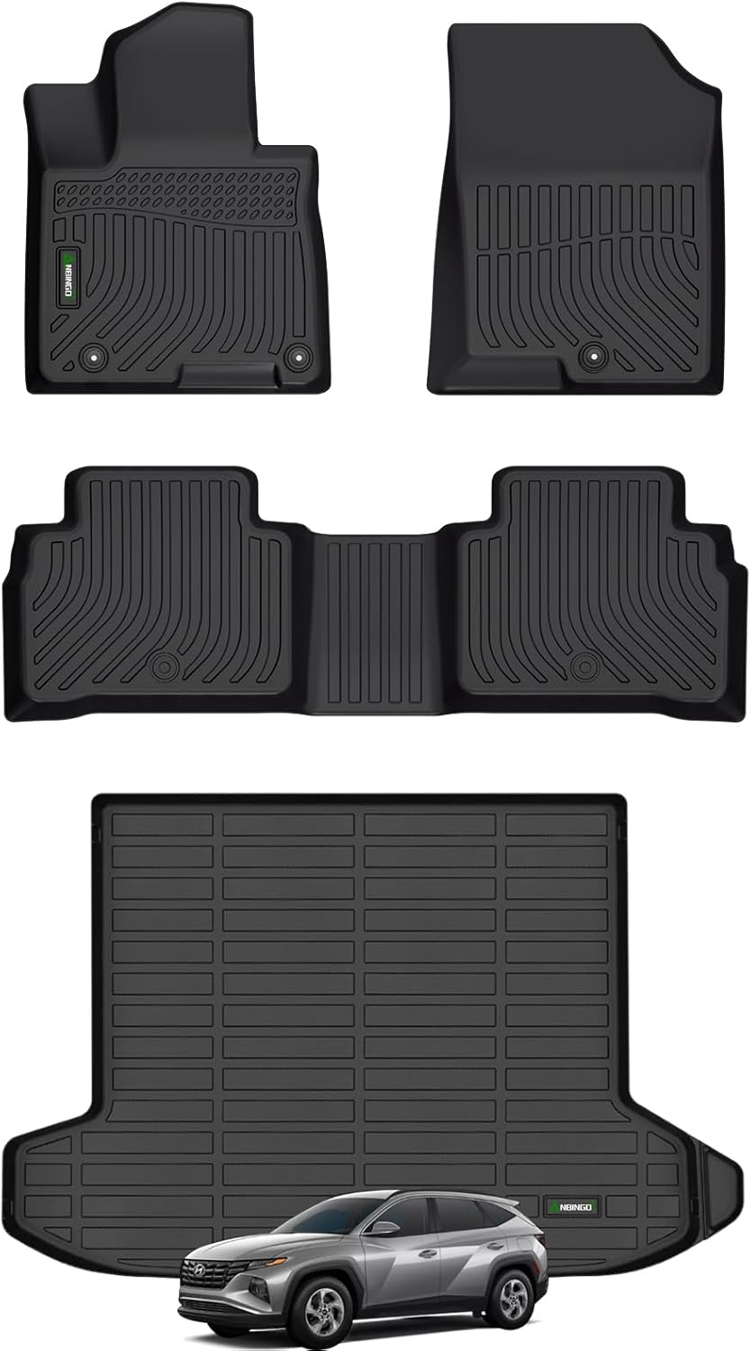ANBINGO®Floor Mats & Trunk Mat for Tucson 2022 2023 2024 2025 (No Hybrid) All Weather Mats for Hyundai Tucson TPE Car Mat Rugs for Hyundai Tucson Rubber Trunk Carpet for Tucson Automotive Accessories