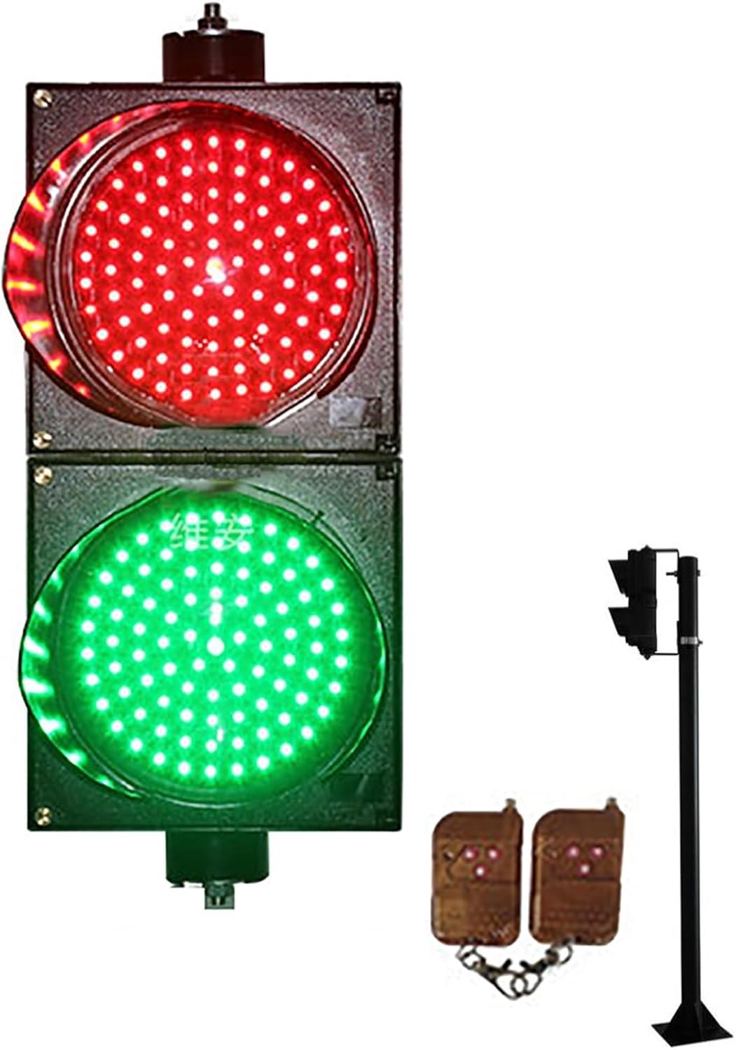 WilkSxyc Red/Green Traffic Stop Light, LED Traffic Light Lamp with Remote Control, 200mm/300mm Diameter Lens, Dock Bay Indicator Warning Light, Industrial LED Traffic Stop Light ( Color : 200mm/8in ,
