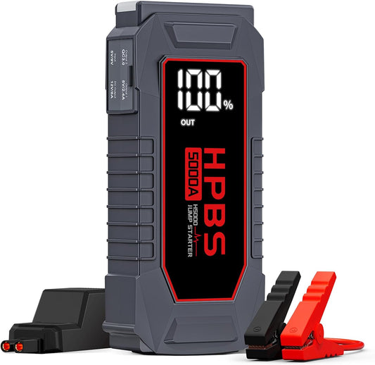Car Jump Starter - 5000A Peak Jump Starter Battery Pack for Up to All Gas and 10.0 L Diesel Engines, 12V Portable Battery Jump Starter with 3.0" LCD Display