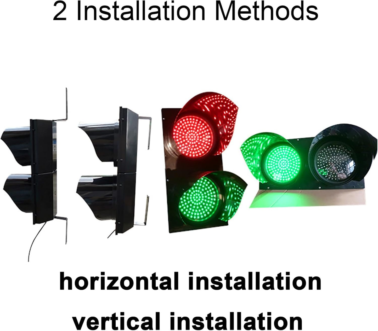 WilkSxyc Red/Green Traffic Stop Light, LED Traffic Light Lamp with Remote Control, 200mm/300mm Diameter Lens, Dock Bay Indicator Warning Light, Industrial LED Traffic Stop Light ( Color : 200mm/8in ,