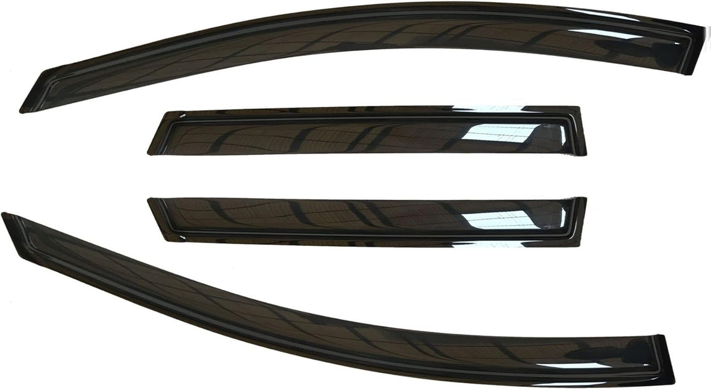 4pcs Outside Mount Style Window Rain Guards Durable Side Window Wind Deflectors Dark Smoke Vent Window Visors Fit for 2010-2018 Ford Taurus