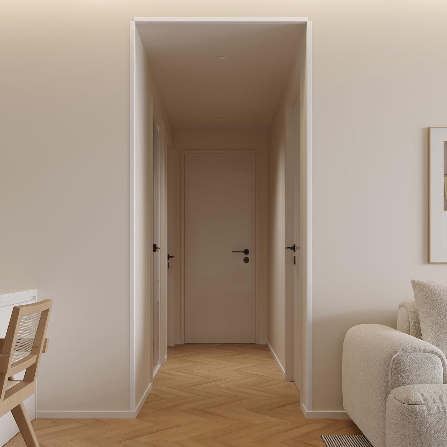 Wall Corner Protector 3PCS 45" Corner Molding Trim White Wood Grain Corner Trim Decorative Strips for Door and Window Frames Mirror Edges Ceramic Tiles, and Wooden Wall Edges.