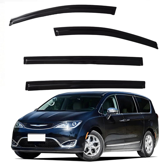 Window Visors Rain Guards fits 2017-2025 Pacifica, Out-Channel Window Wind Deflectors Vent Shades Accessories, Dark Smoke 4 Pcs, 2018 2019 2020 2021 2022 2023 2024