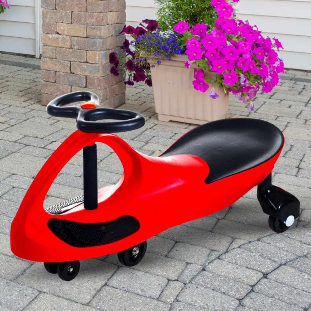 Wiggle Car - Ride on Toy for Ages 3 and Up - Toddler Ride on Toys with no Batteries, Gears, or Pedals Just Twist, Wiggle, and Go by Lil’ Rider (Red)