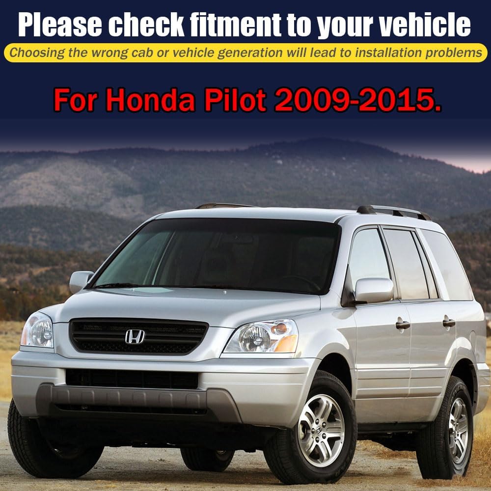 Rain Guards for Honda Pilot 2009-2015, Tape-on Side Window Deflectors, Window Visors for Honda Cars, 4 Rain Guards & 4 Car Coasters