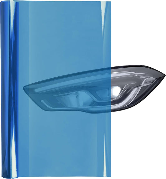 Lypumso 16 x 60 Inches Headlight Taillight Car Tint Vinyl Film, Self Adhesive Fog Lights Sticker Sheet Roll for Car Lights Cover Protection (Blue)