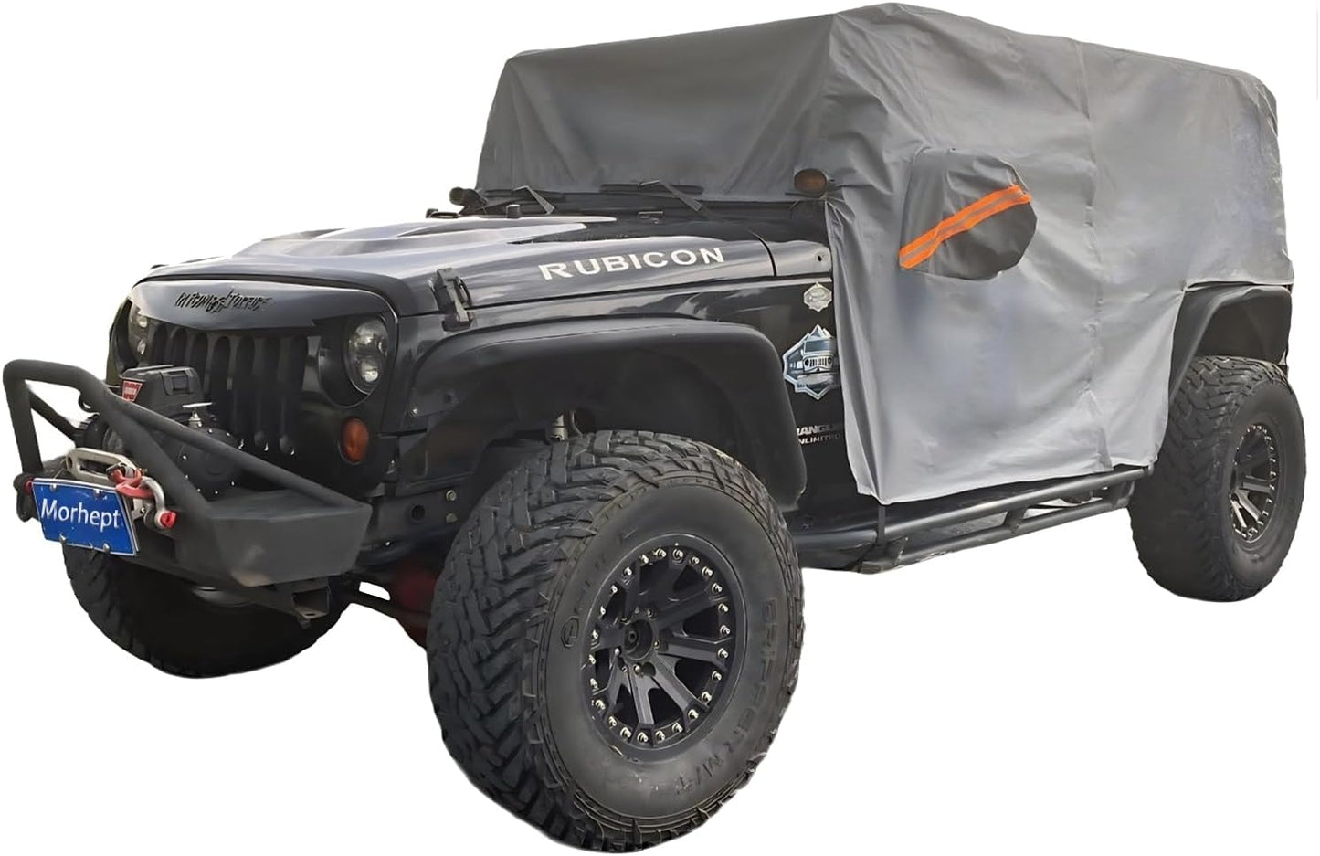 Cab Cover for Jeep Wrangler JK JL 2 Door 2007-2025, Waterproof Wrangler Rain Cover with Driver Door Zipper Soft Inner Liner All Weather Snow Rain UV Protection