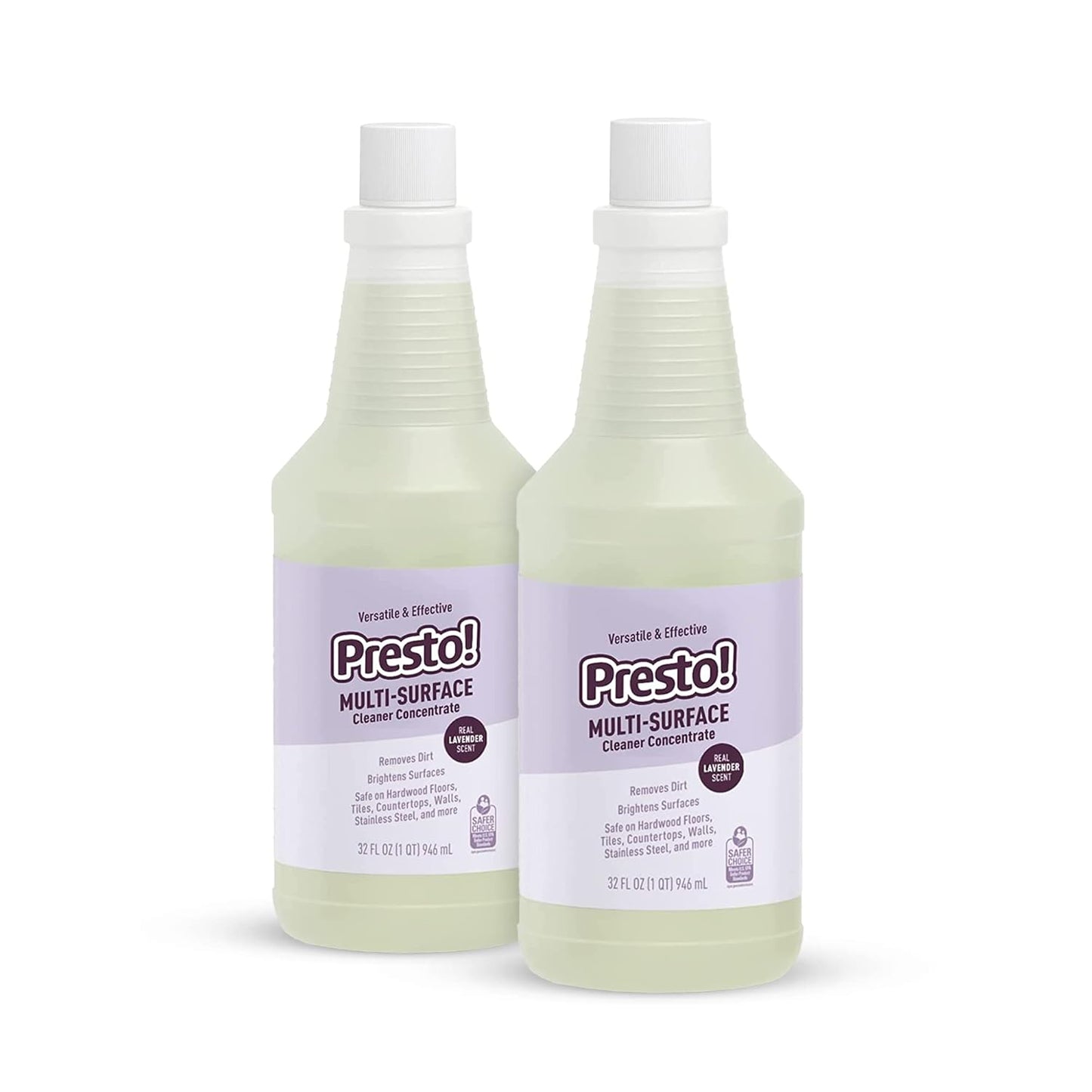 Amazon Brand – Presto! Multi-Surface Cleaner Concentrate, 2X Concentrated Formula, Lavender Scent, 32 fl oz (Pack of 2)