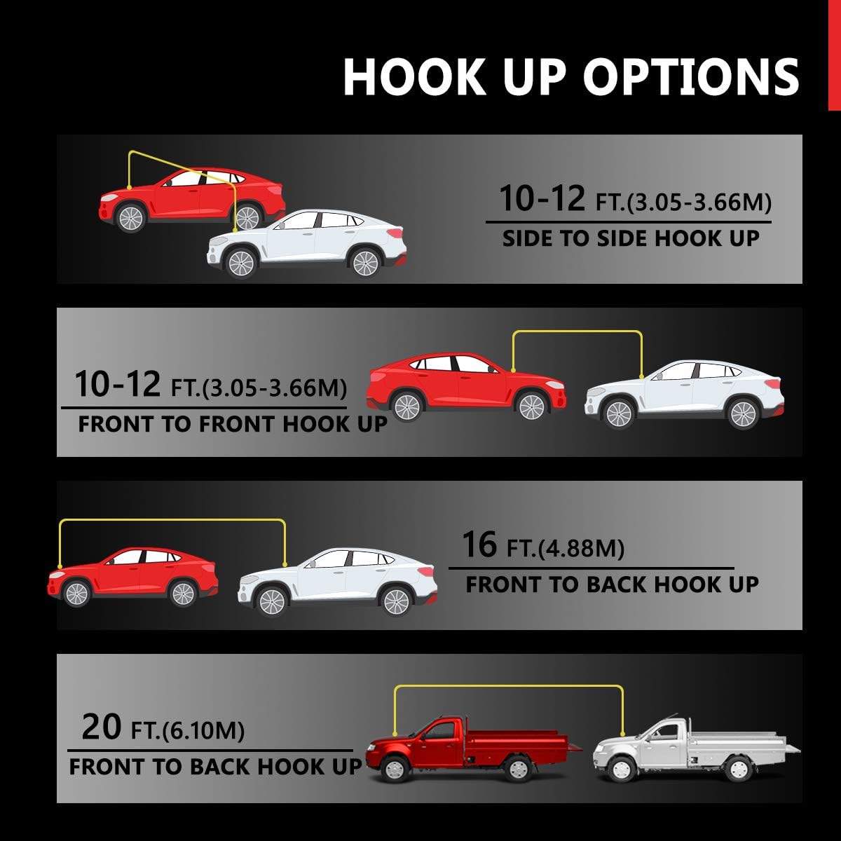 Auto Dynasty Heavy Duty 16Ft 6Gauge Booster Cable Power Jumper 400AMP Emergency Battery Start Car/Motorcycle