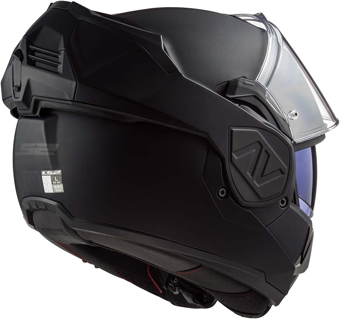 LS2 Helmets Advant Modular Helmet with Integrated Cardo 4X Bluetooth (Noir Matte Black - X-Large)