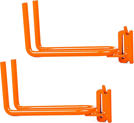 2-Pack E-Track Heavy Duty Shovel/Tool Hanger, E Track Hooks for Tools, Rakes, Spades in Trailers, Trucks, Workshop and Warehouse with E-Tracks, E Track Accessories Tool Holder (Orange)