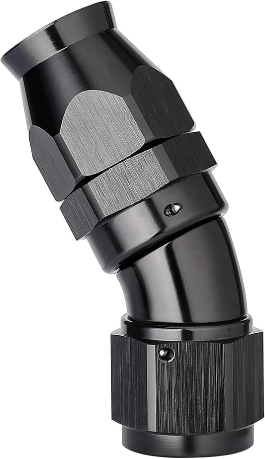 EVIL ENERGY 12AN 30 Degree PTFE One Piece Full Flow End Hose Fitting Aluminum Black