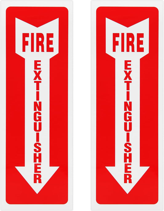 Madrigal fire extinguisher inside sticker,fire extinguisher sign,2 Pack-4x12"Premium Self-Adhesive Vinyl for UV, Weather, Scratch, Water and Fade Resistance, Indoor and Outdoor