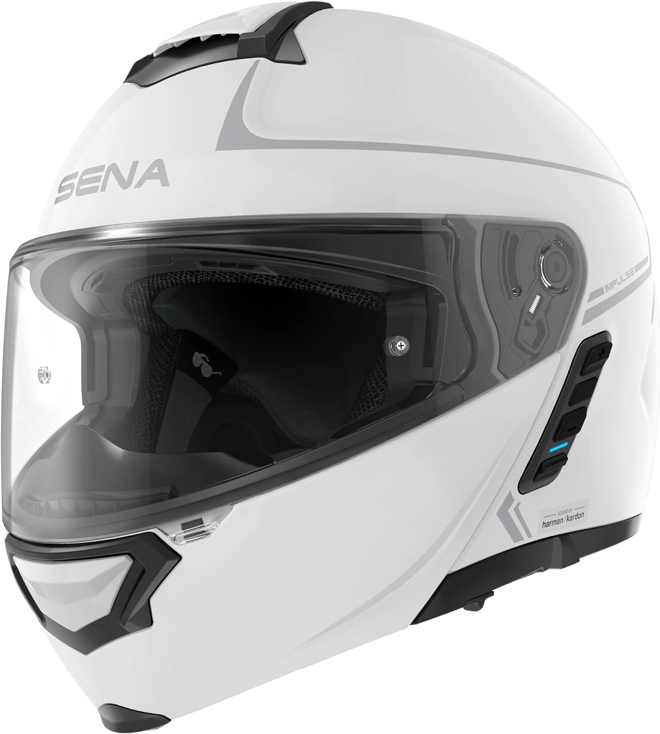 Sena Impulse Modular Motorcycle Smart Helmet (Gloss White, Large)