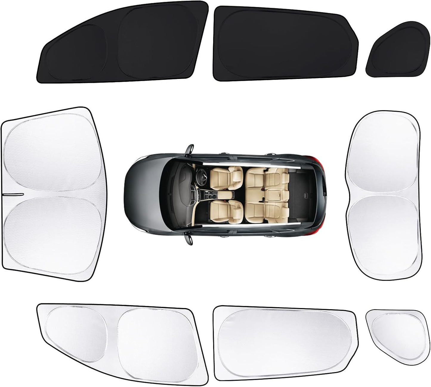 8pcs Car Window Shades for Hyundai Tucson 2016-2021 (Not 2022 Tucson) Accessories,Windshield Side Rear Full Sunshade,Sun Visor UV Blocking, Privacy Protection and Blackout for Camping Outdoor