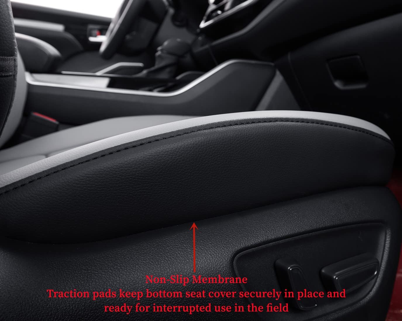 coverdream Camry Seat Covers Custom Fit for 2012-2017 Toyota Camry LE,XLE,Full Coverage Waterproof Leatherette Car Seat Protector (Full Set,Black/Gray)