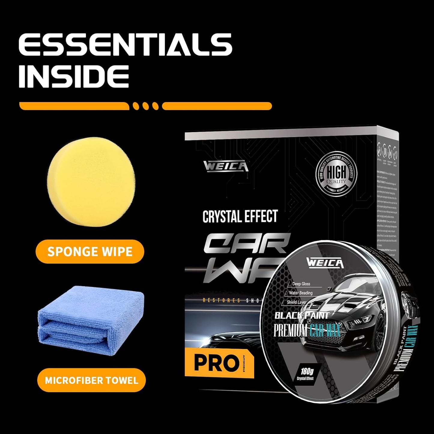 Car Wax for Dark Color Cars | Black, Charcoal, Midnight Blue | Liquid Depth & Sun Swirl Defender | 180g